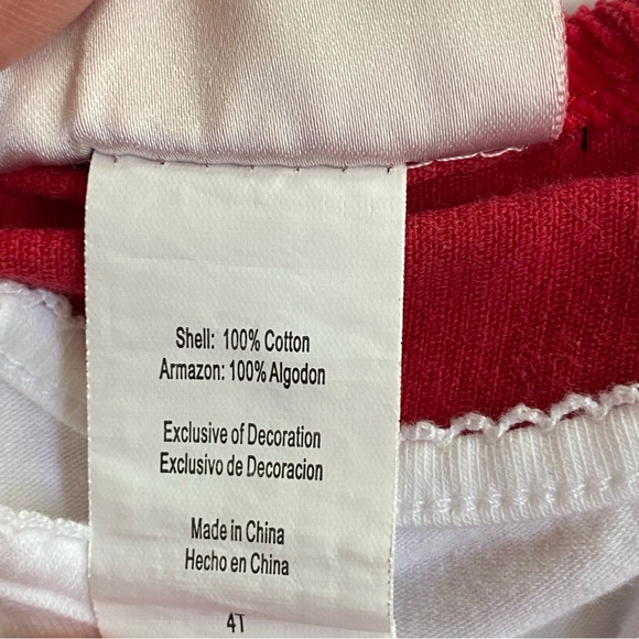 Christmas Dress 4T Red Corduroy Jumper Tree Santa Snowman presents White Shirt - Picture 10 of 13